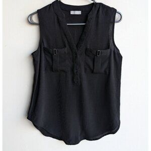 Kenar Black Sleeveless Blouse